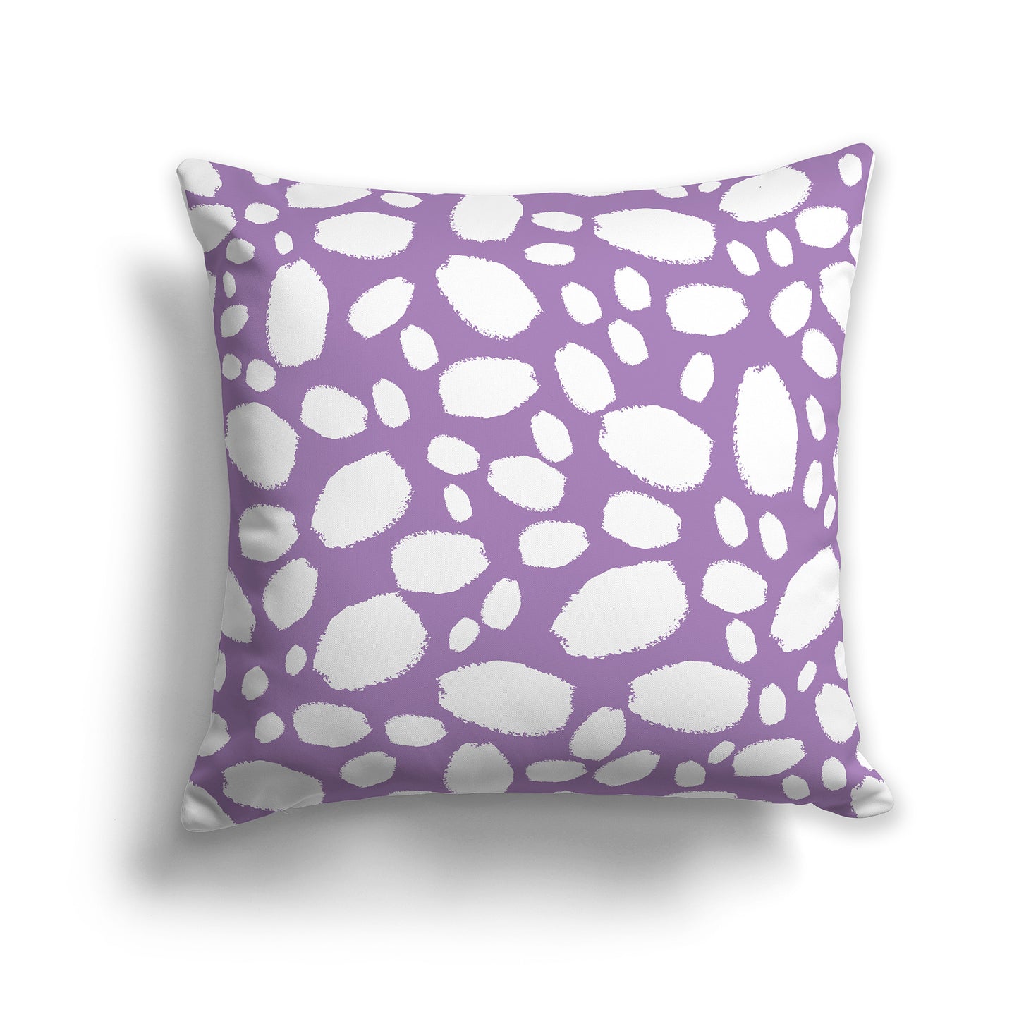 16 inch Throw Pillow with Purple and White Paint Dab Pattern