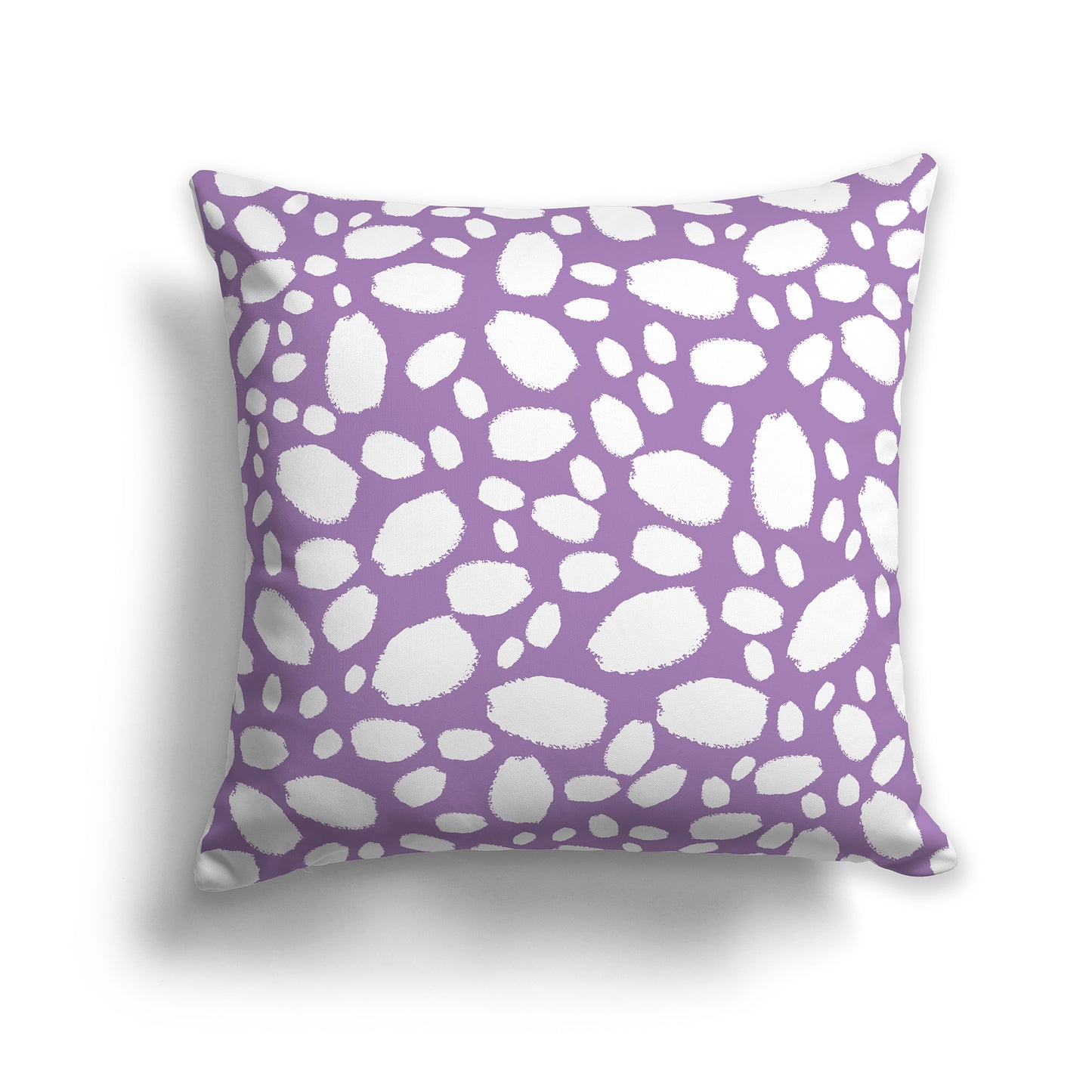 20 inch Throw Pillow with Purple and White Paint Dab Pattern