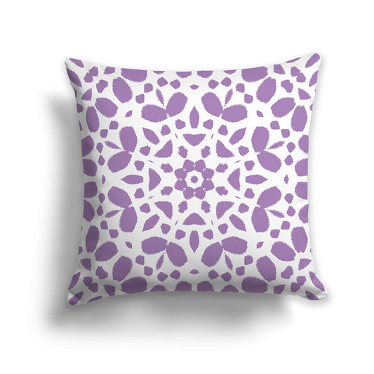 Square Throw Pillow with Purple and White Large Circular Pattern