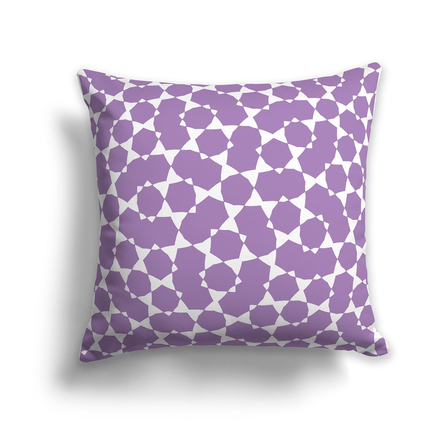 14 inch Throw Pillow with Purple and White Geometric Shapes Repeat Pattern