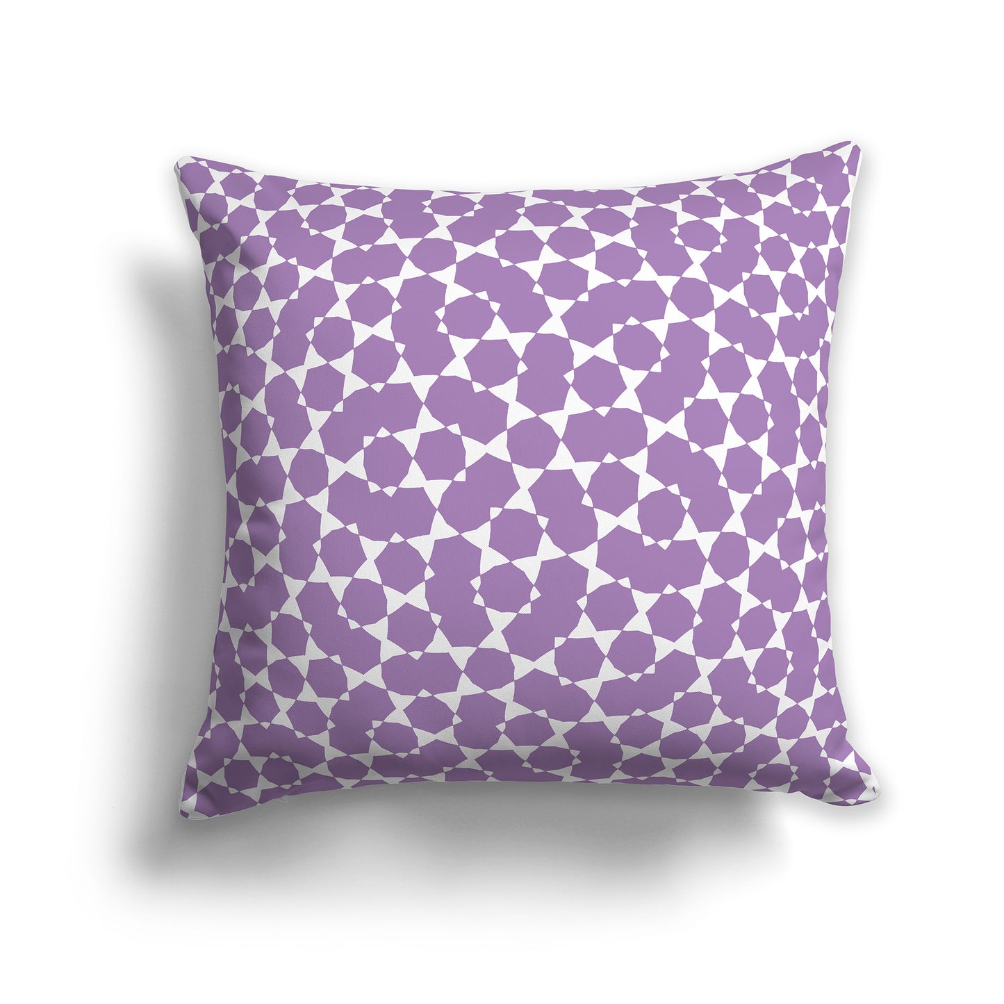 20 inch Throw Pillow with Purple and White Geometric Shapes Repeat Pattern