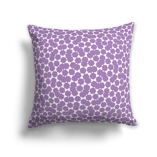 26 inch Throw Pillow with Purple and White Geometric Shapes Repeat Pattern
