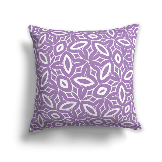 14 inch Throw Pillow with Purple and White Geometric Repeat Pattern