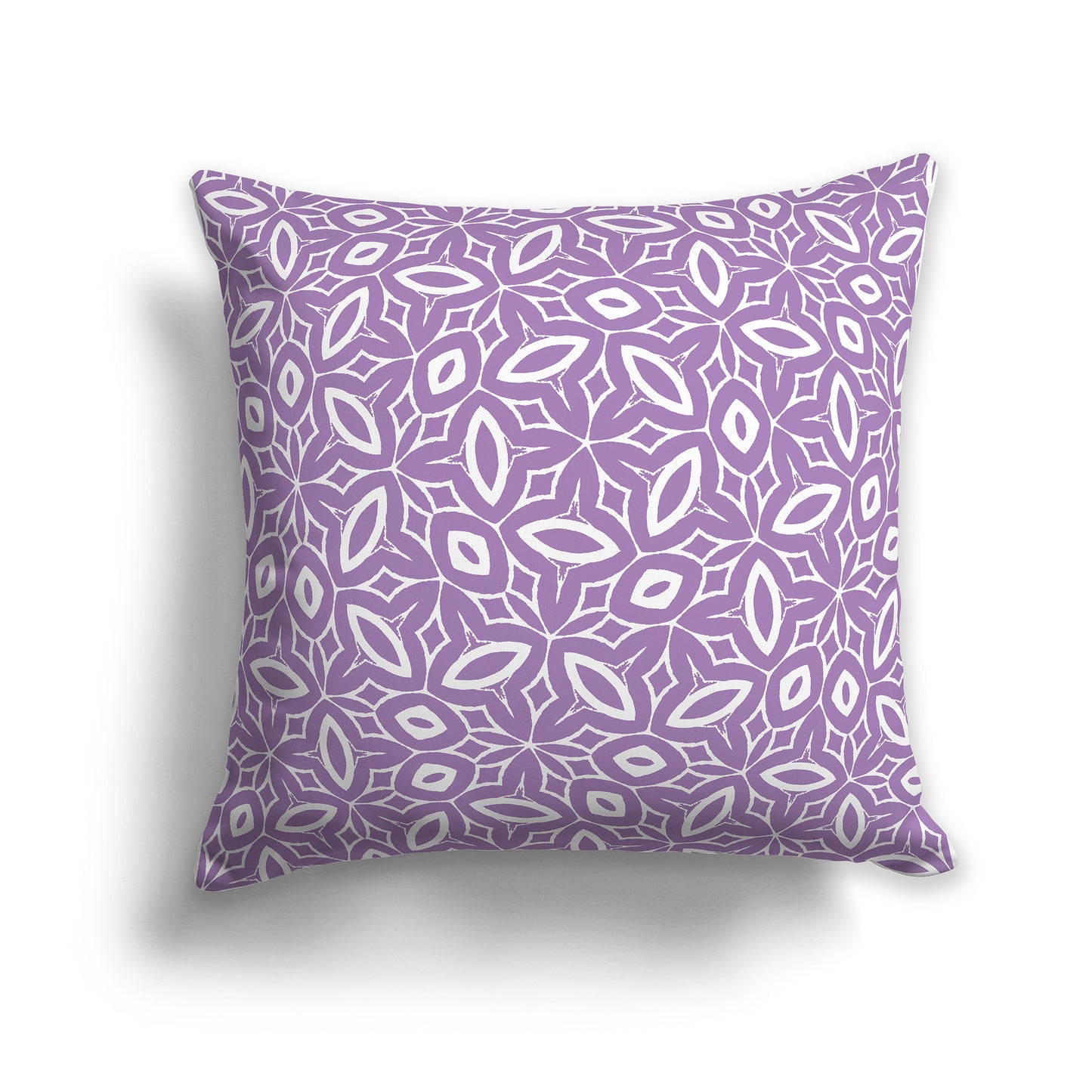 20 inch Throw Pillow with Purple and White Geometric Repeat Pattern