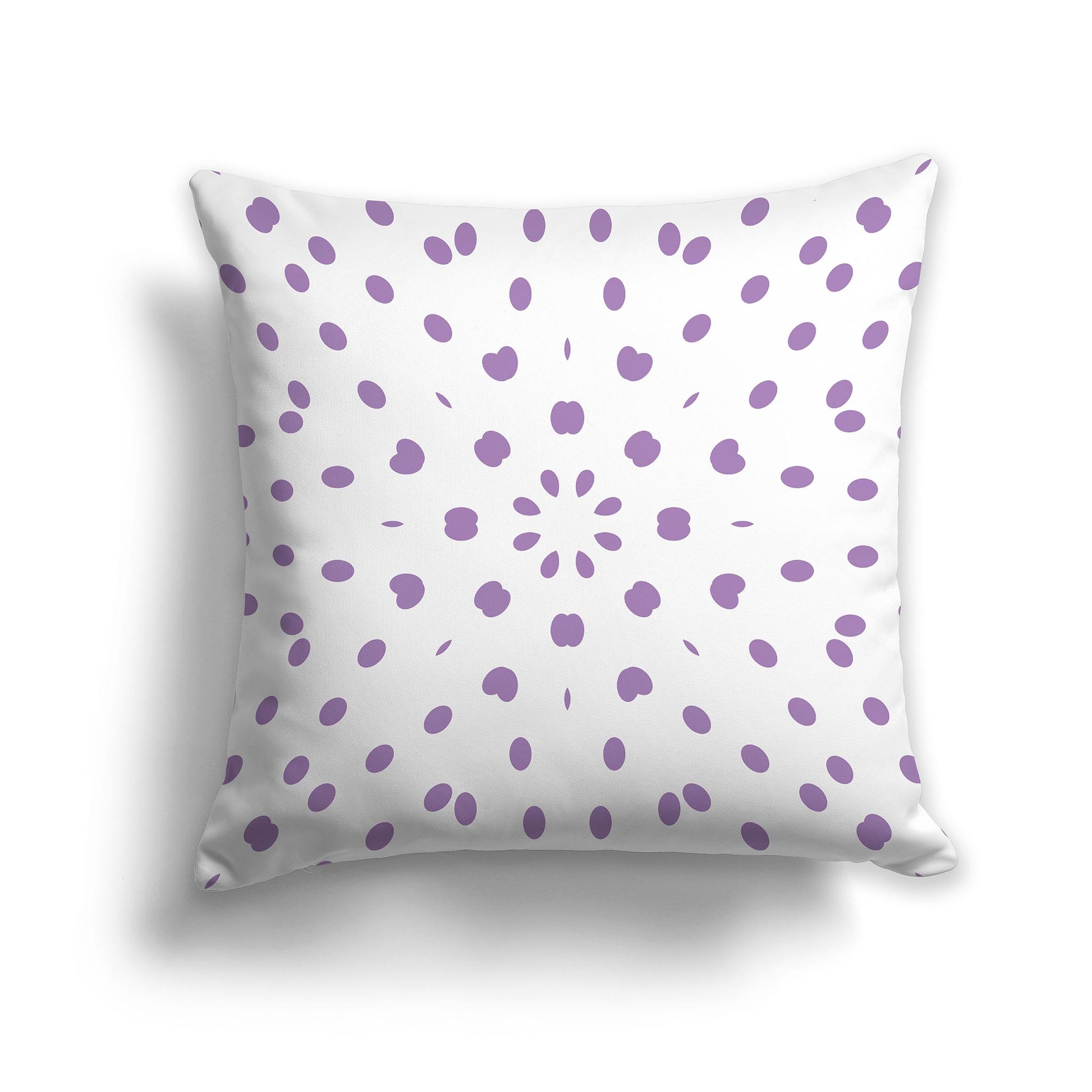 Square Throw Pillow with Purple and White Radiating Oval Burst Pattern