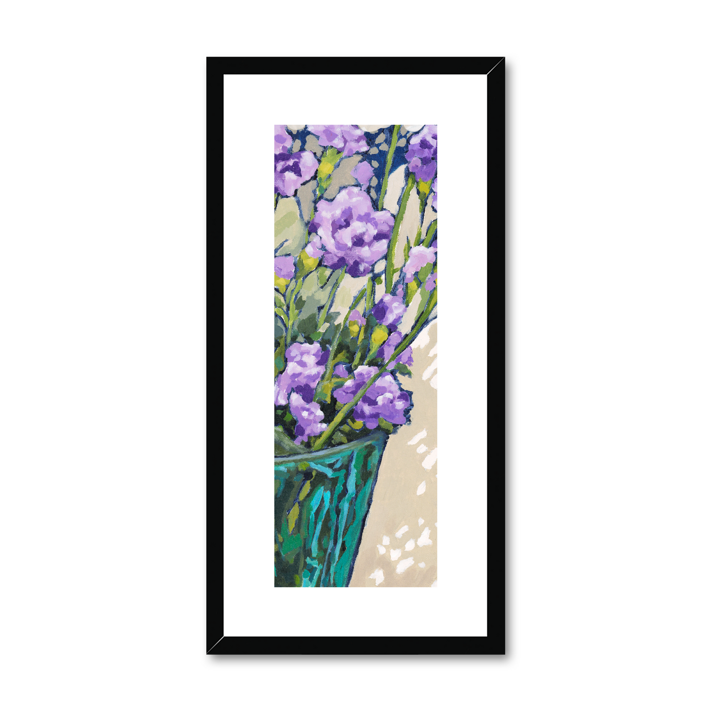Framed Fine Art Print, White Mat - 12x24 inches | Mauve Carnations, FPT-1070-1119-001