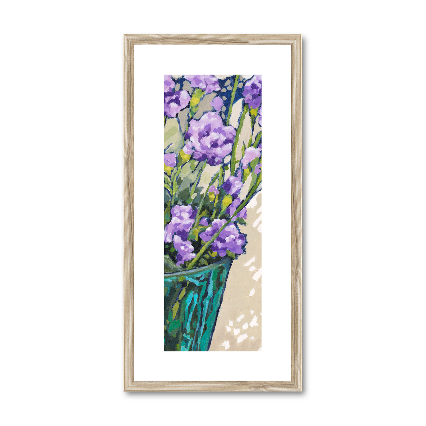 Framed Fine Art Print, White Mat - 12x24 inches | Mauve Carnations, FPT-1070-1119-001
