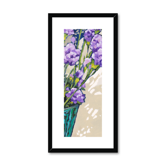 Framed Fine Art Print, White Mat - 12x24 inches | Mauve Carnations, FPT-1070-1119-002