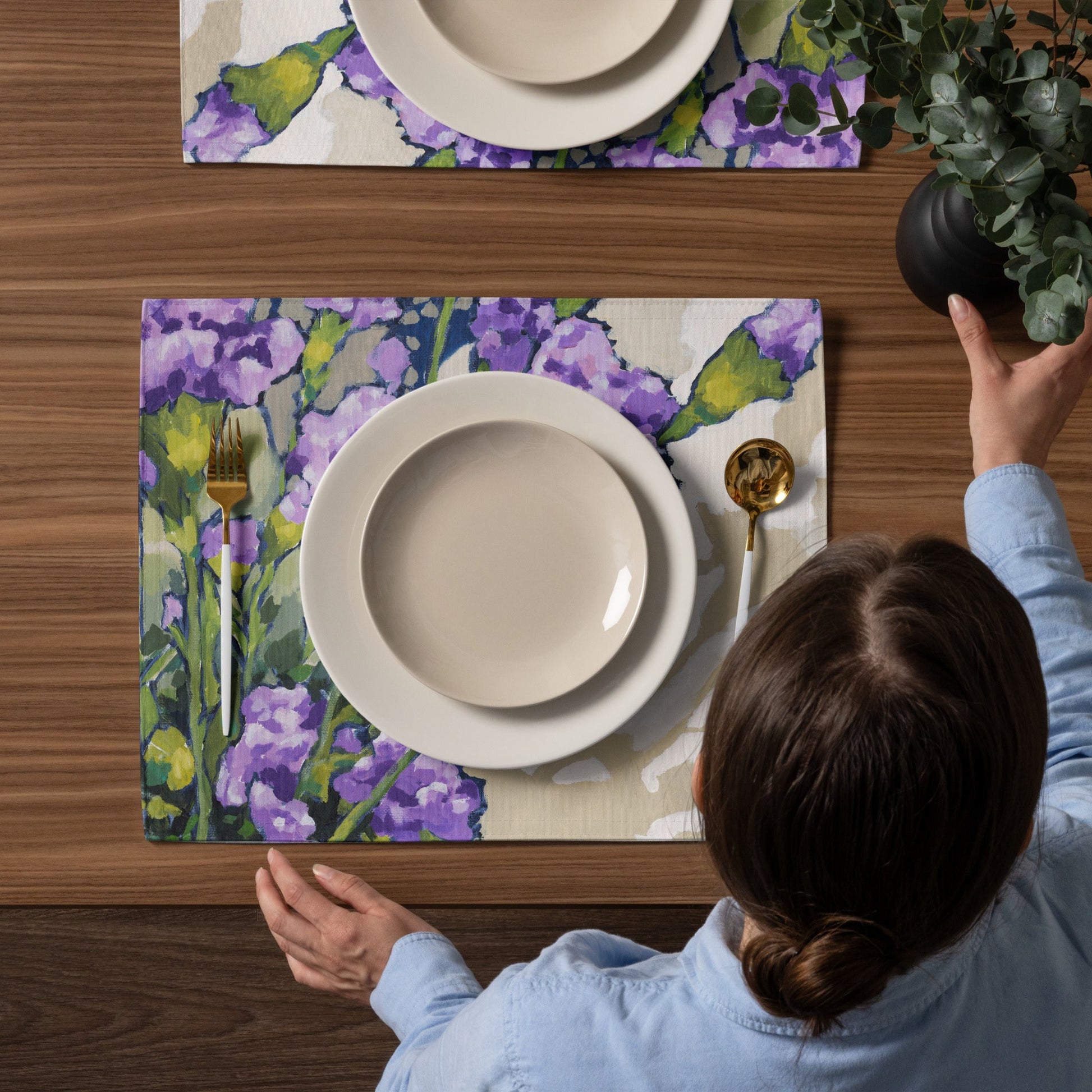 Mauve Carnations — Fine Art Polyester Placemats — 4-Pc Set #PSFL-1070