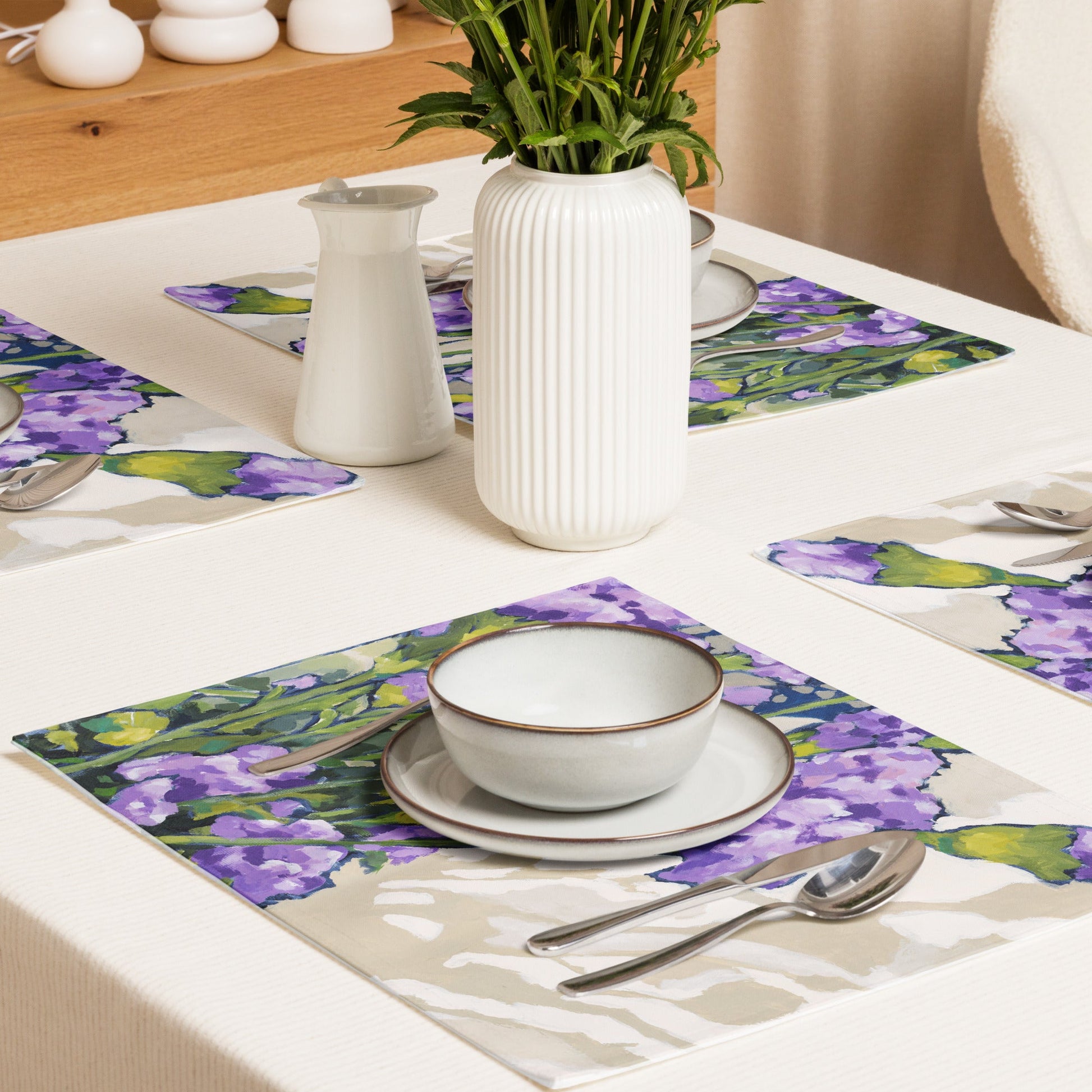Mauve Carnations — Fine Art Polyester Placemats — 4-Pc Set #PSFL-1070