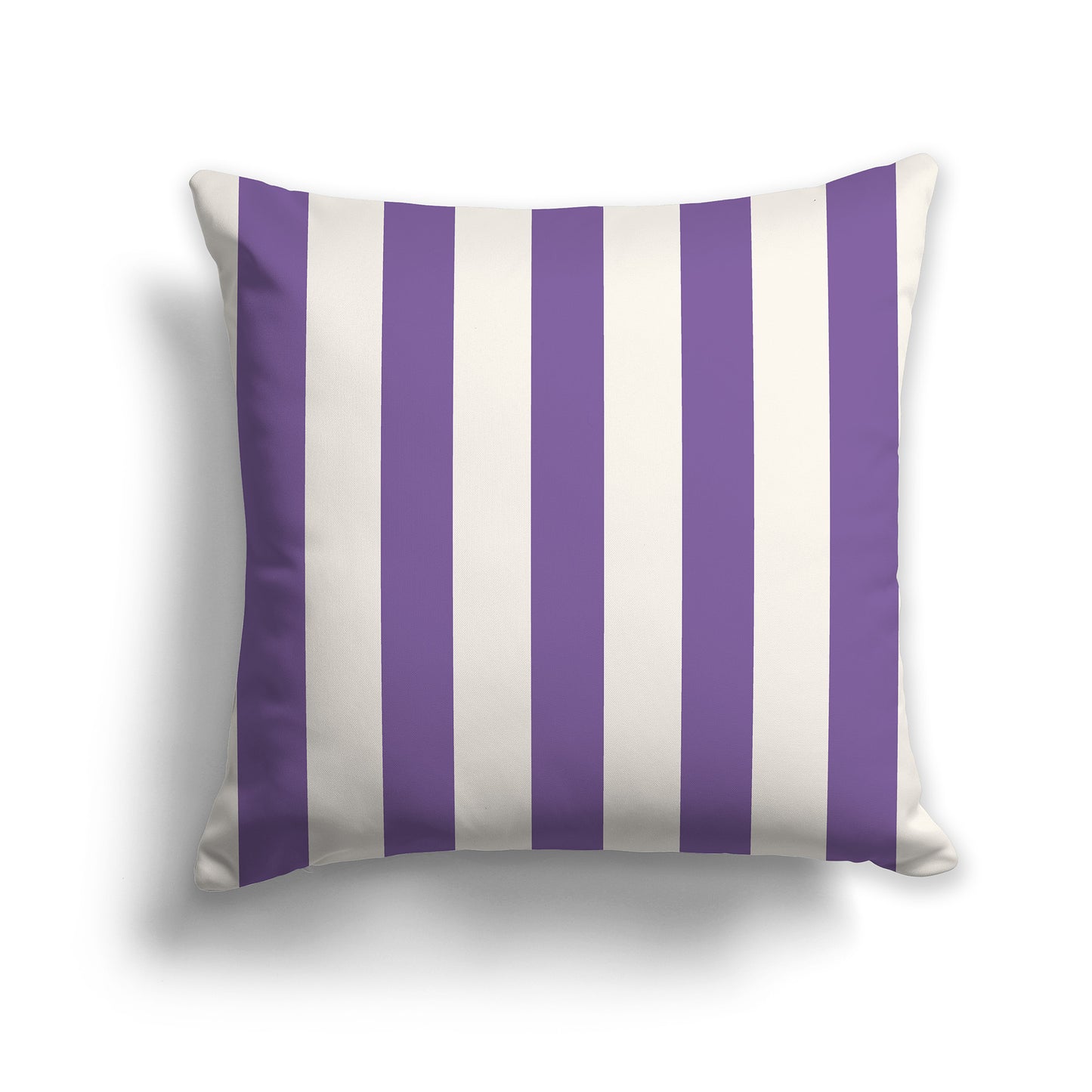 14 inch Throw Pillow with Purple and Beige Thick Vertical Bars