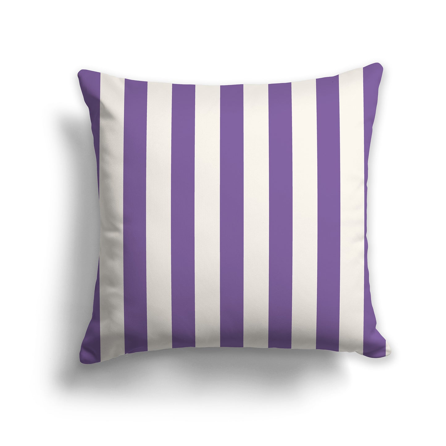 18 inch Throw Pillow with Purple and Beige Thick Vertical Bars
