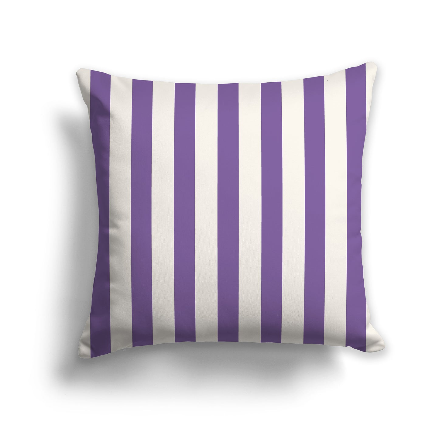 20 inch Throw Pillow with Purple and Beige Thick Vertical Bars