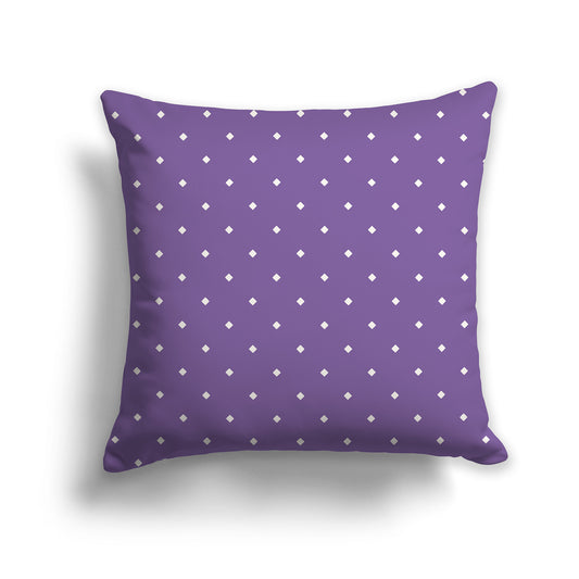 26 inch Throw Pillow with Large Purple and Beige Diamond Pattern