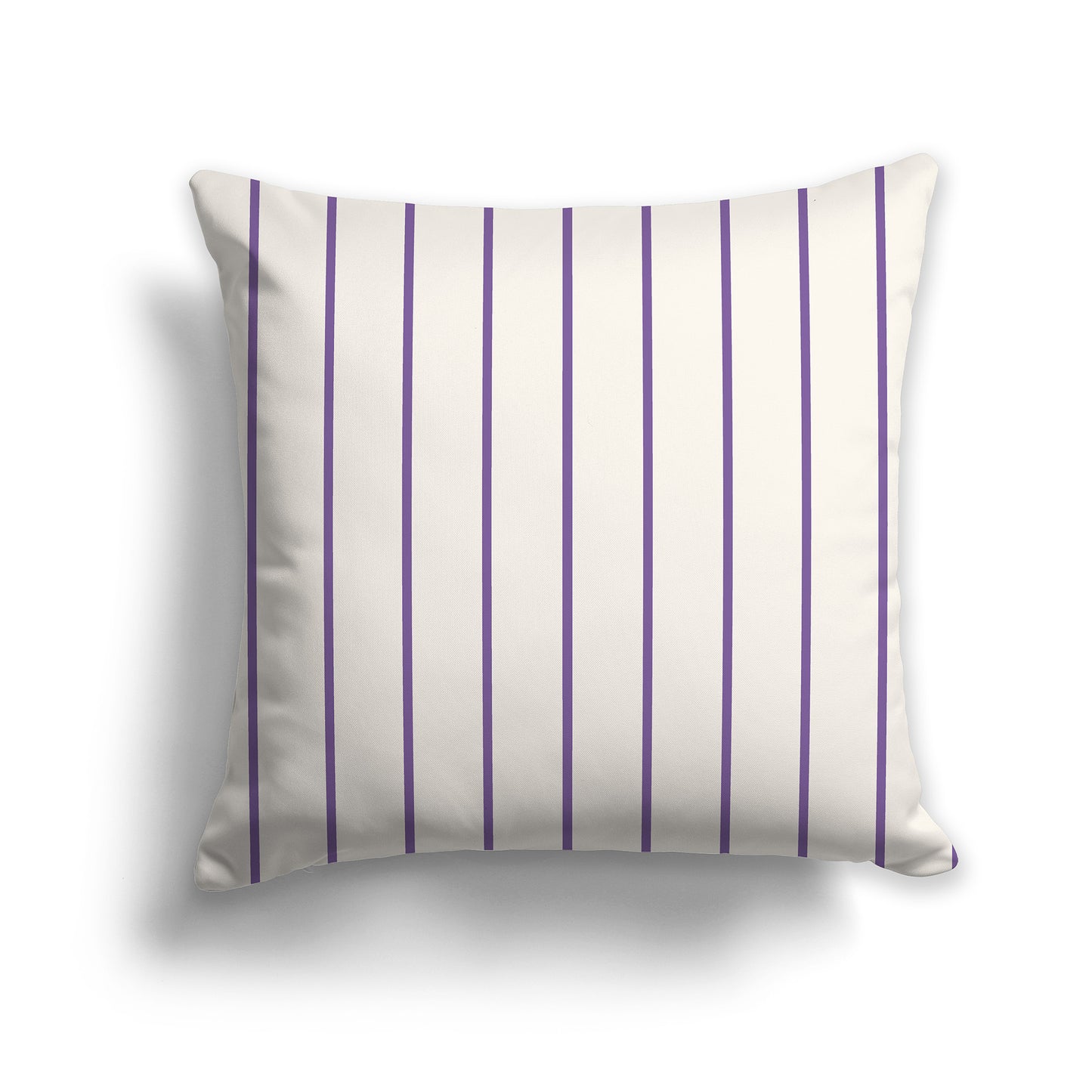 14 inch Throw Pillow with Purple and Beige Thin Vertical Stripe Pattern