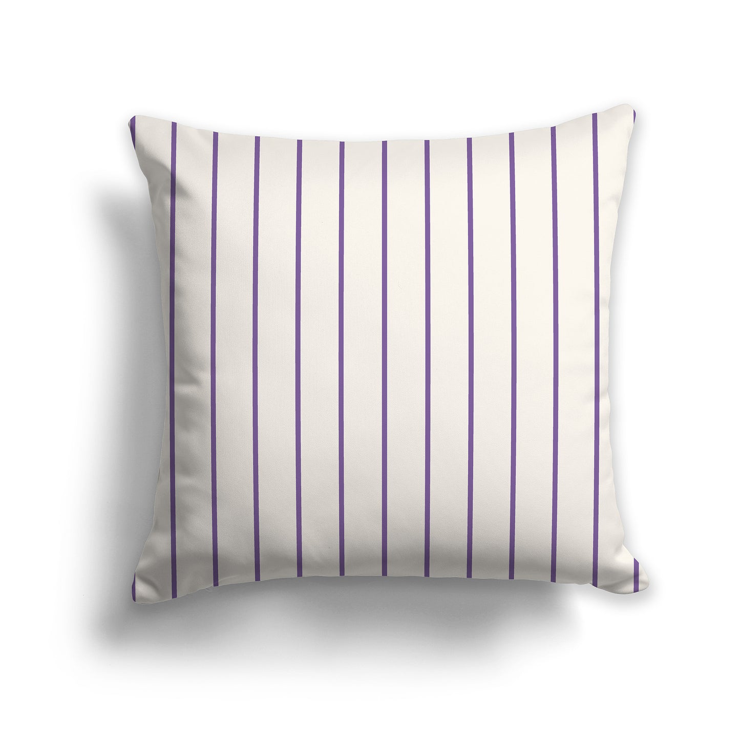 18 inch Throw Pillow with Purple and Beige Thin Vertical Stripe Pattern
