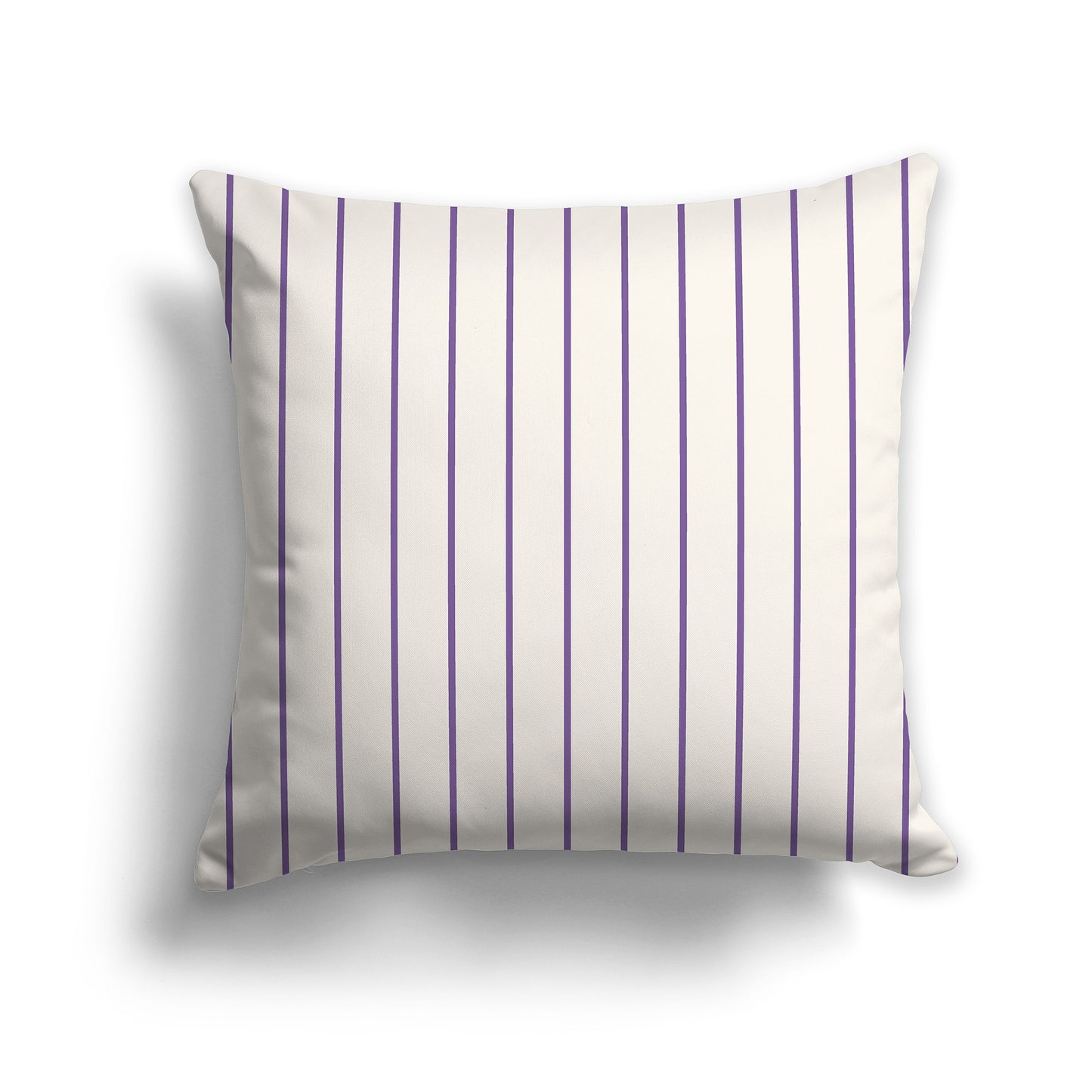 20 inch Throw Pillow with Purple and Beige Thin Vertical Stripe Pattern