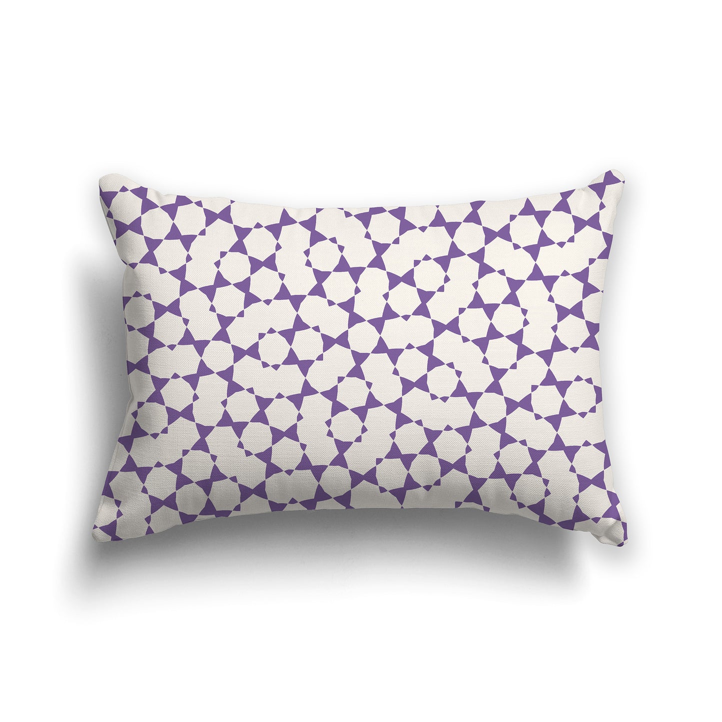 20x14 inch Lumbar Throw Pillow with Purple and Beige Geometric Shapes Repeat Pattern