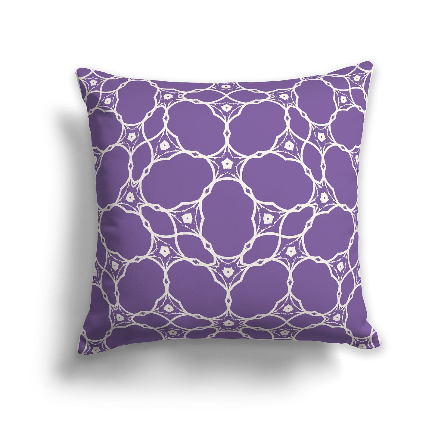 14 inch Throw Pillow with Purple and Beige Web Lace Pattern