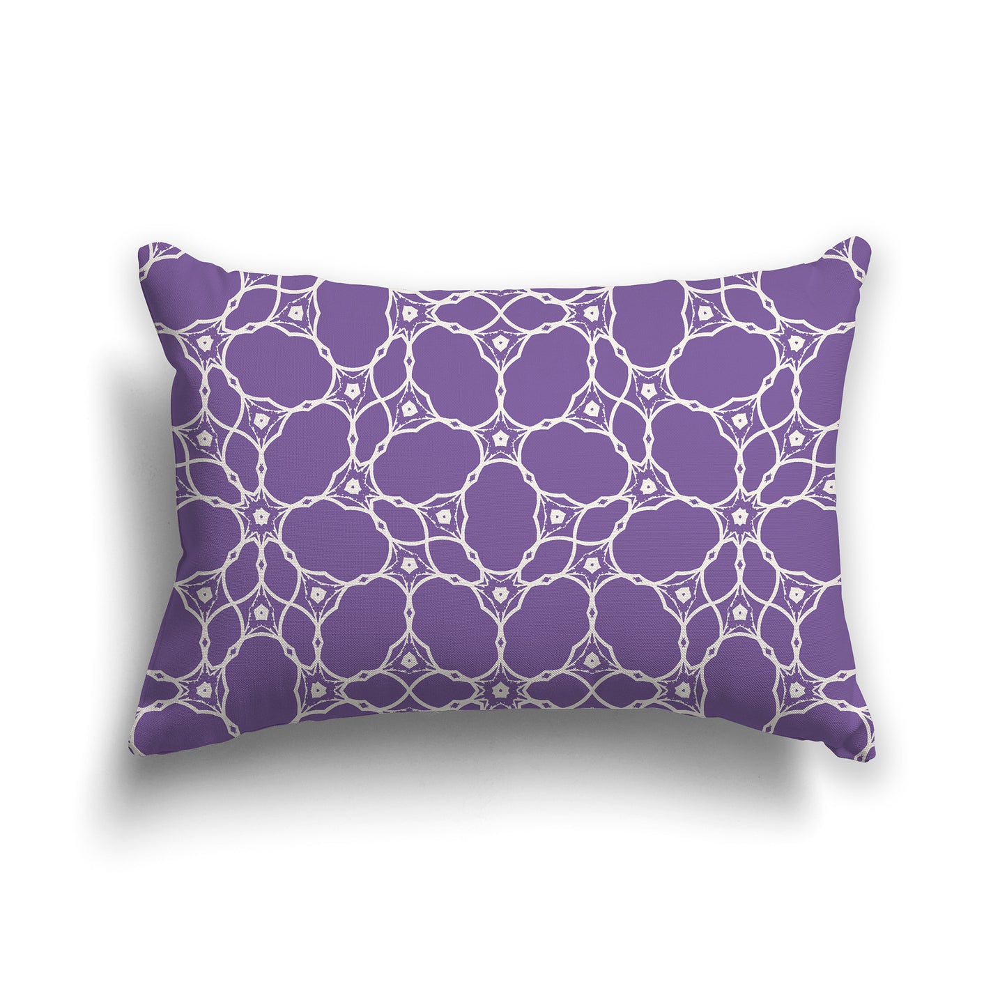 20x14 inch Lumbar Throw Pillow with Purple and Beige Web Lace Pattern