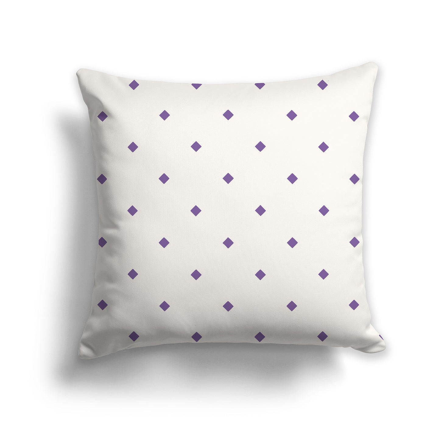 14 inch Throw Pillow with Large Purple and Beige Diamond Pattern