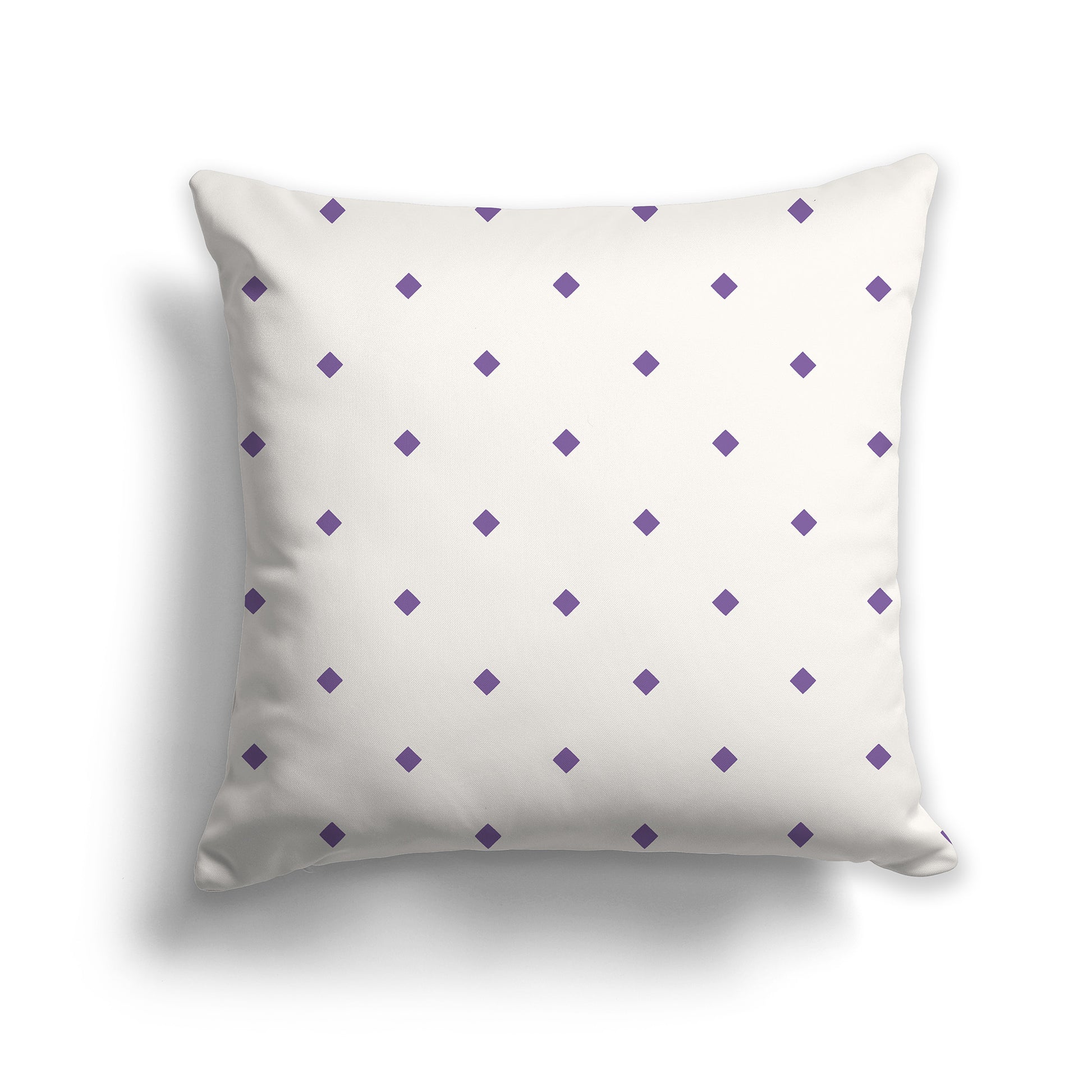 14 inch Throw Pillow with Large Purple and Beige Diamond Pattern
