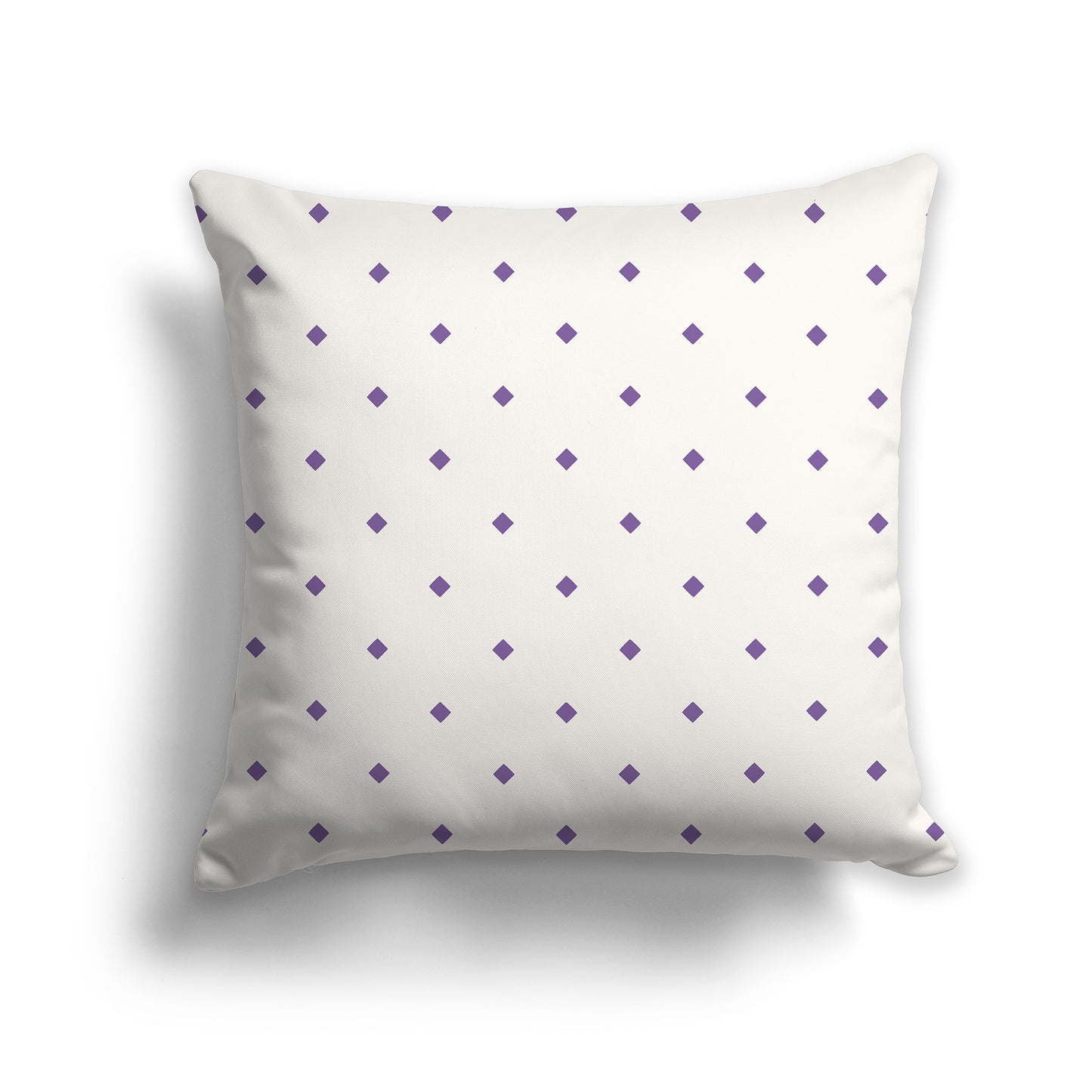 18 inch Throw Pillow with Large Purple and Beige Diamond Pattern