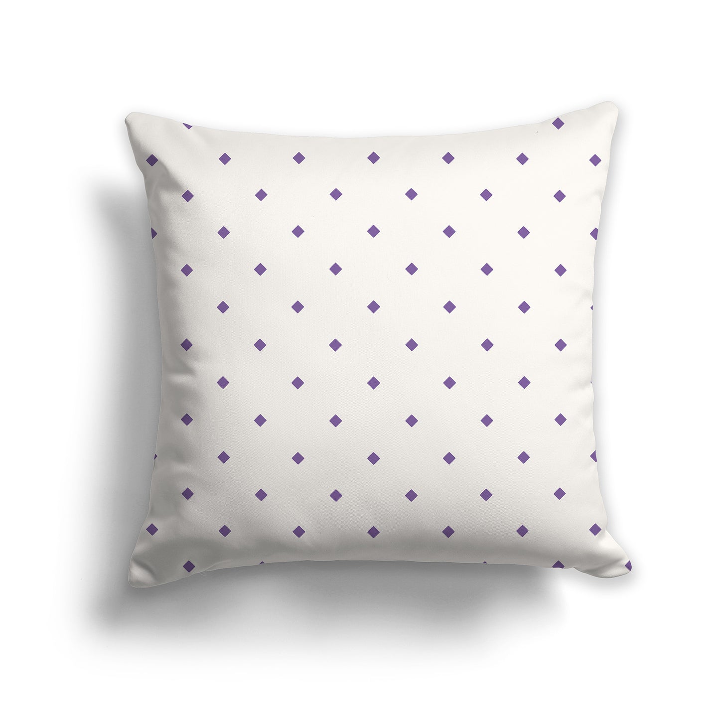 20 inch Throw Pillow with Large Purple and Beige Diamond Pattern