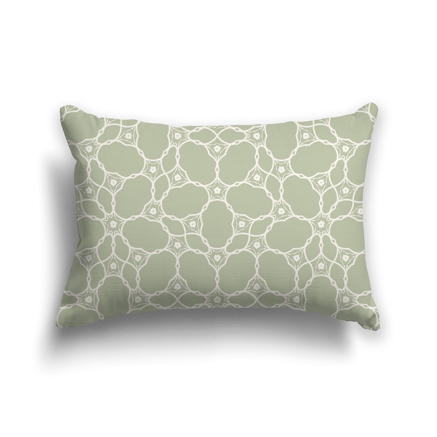 20x14 inch Lumbar Throw Pillow with Green and Beige Web Lace Pattern