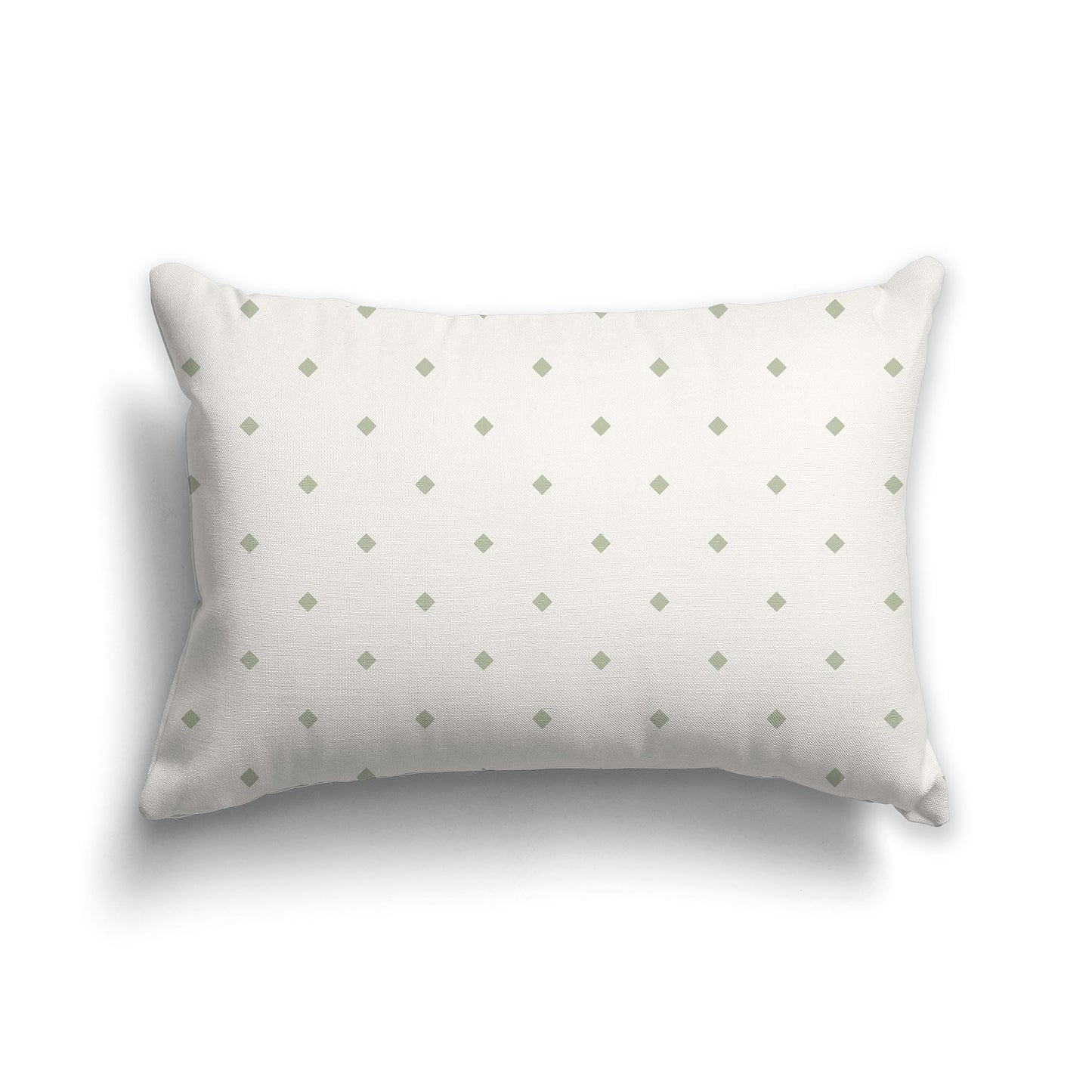 20x14 inch Lumbar Throw Pillow with Large Green and Beige Diamond Pattern