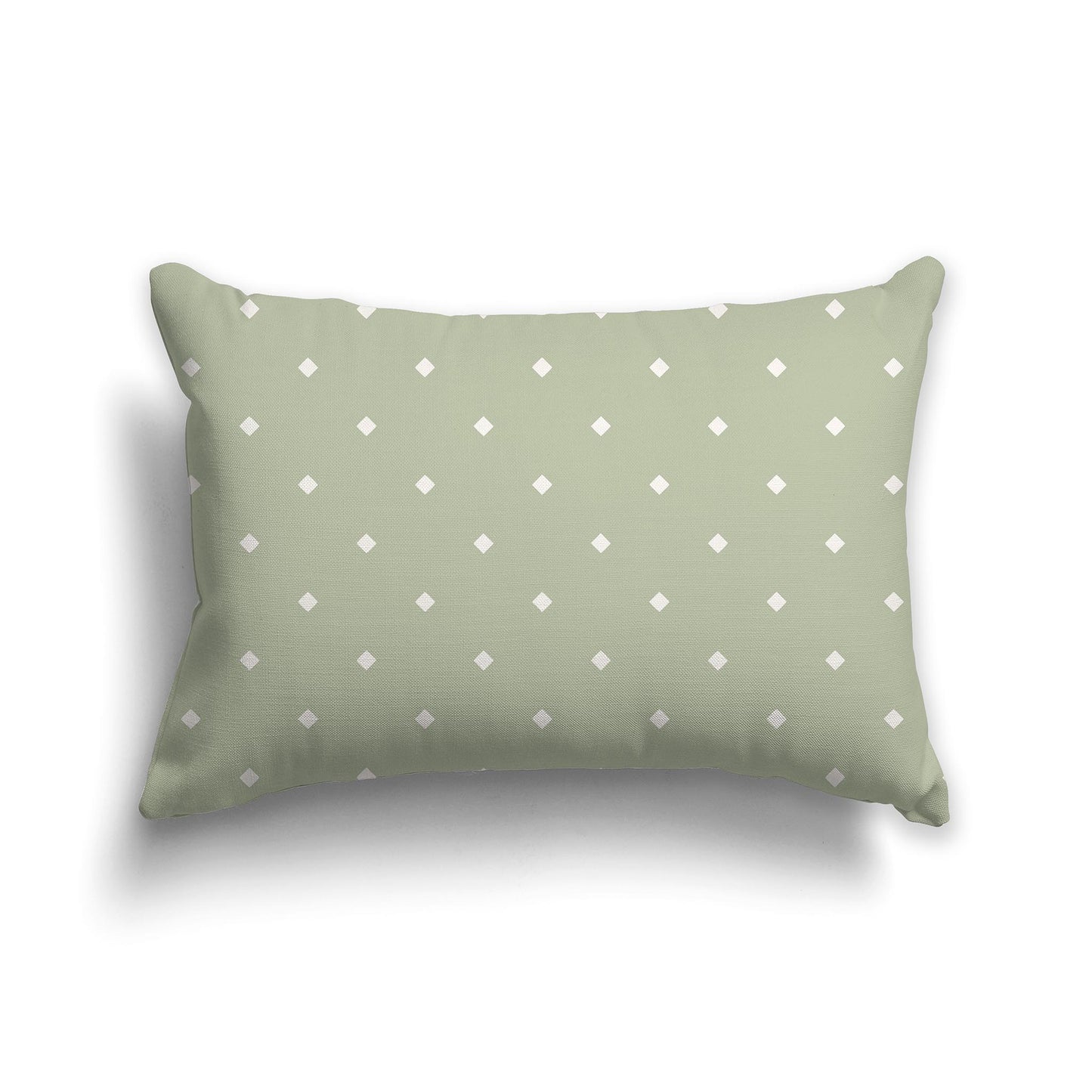 20x14 inch Lumbar Throw Pillow with Large Green and Beige Diamond Pattern