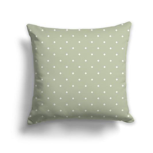 26 inch Throw Pillow with Large Green and Beige Diamond Pattern