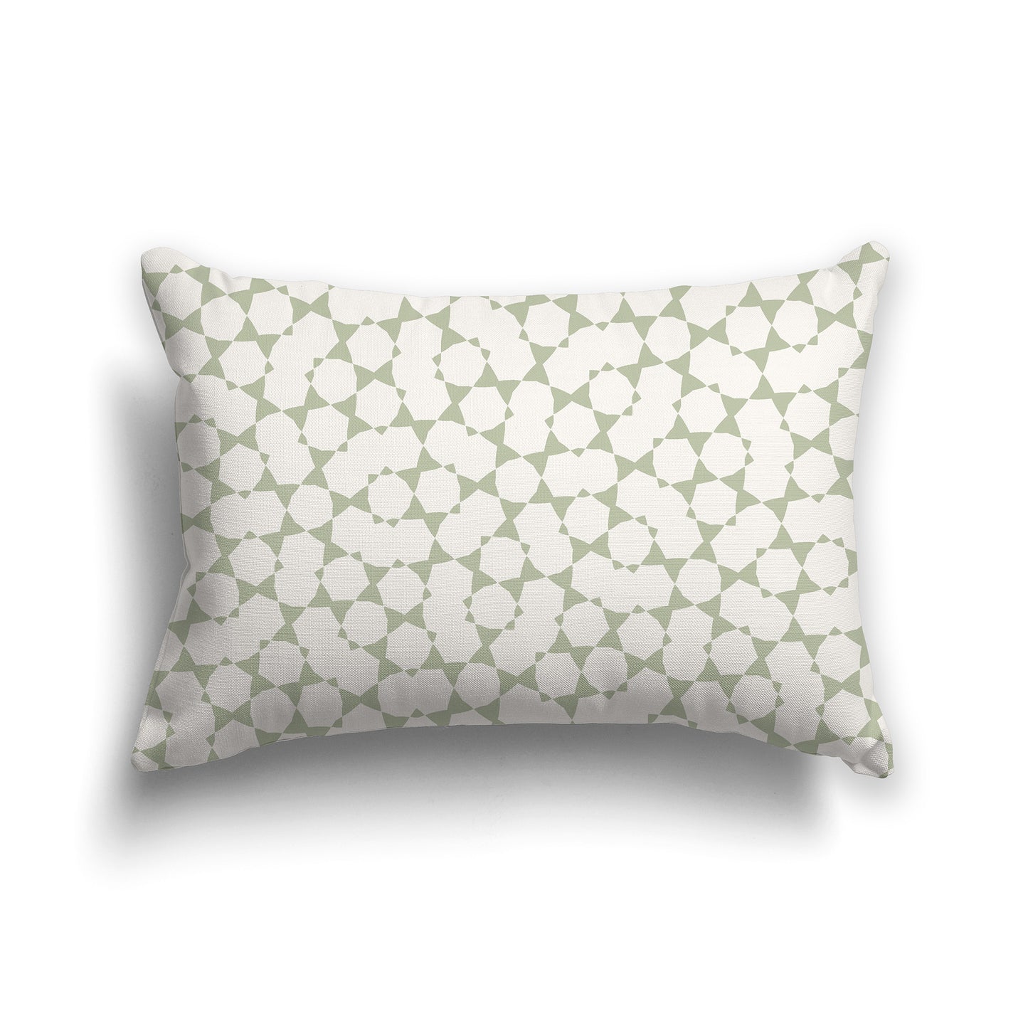 20x14 inch Lumbar Throw Pillow with Green and Beige Geometric Shapes Repeat Pattern