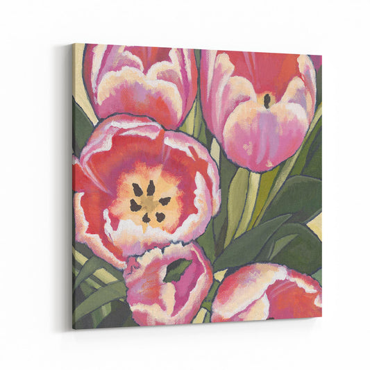Slim Canvas Fine Art Print - Pink Tulips 1 - 6x6 inches