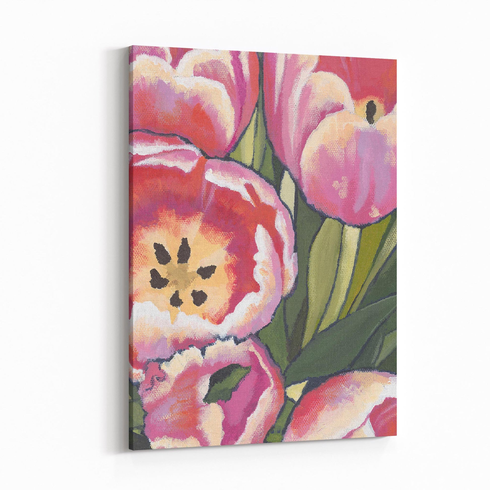 Pink Tulips - 6"x8" Slim Canvas Fine Art Print