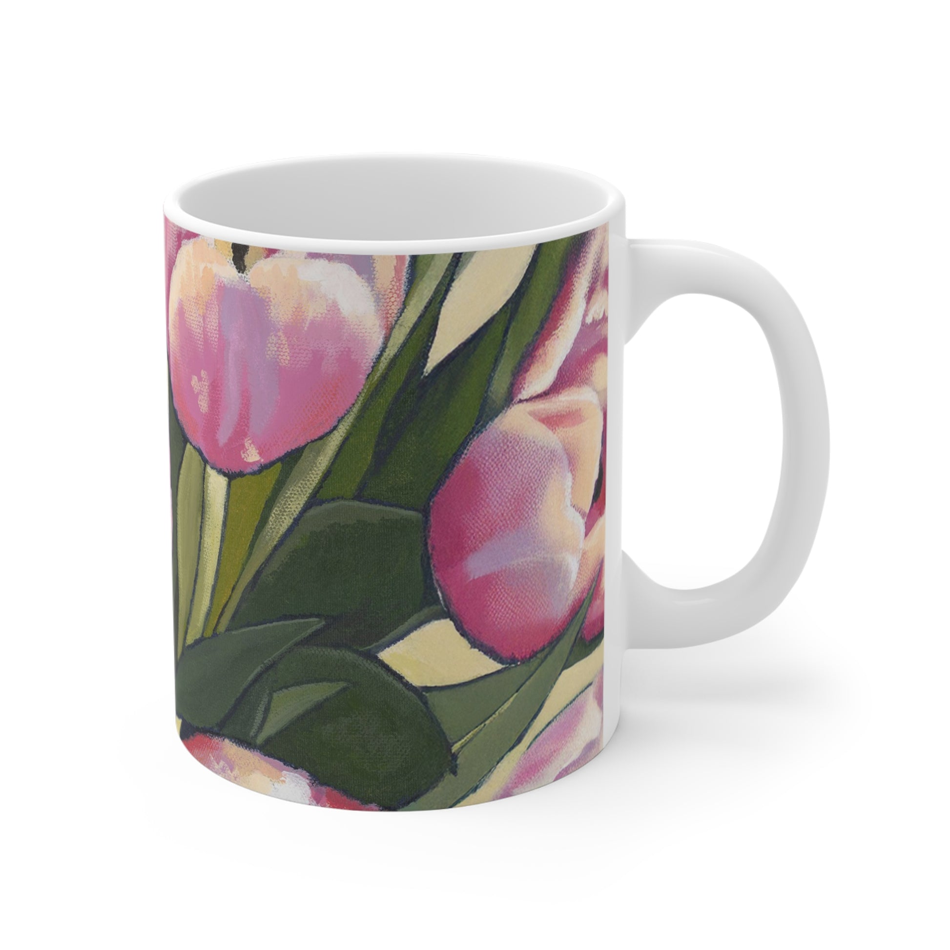 Pink Tulips Fine Art 11oz Ceramic Mug