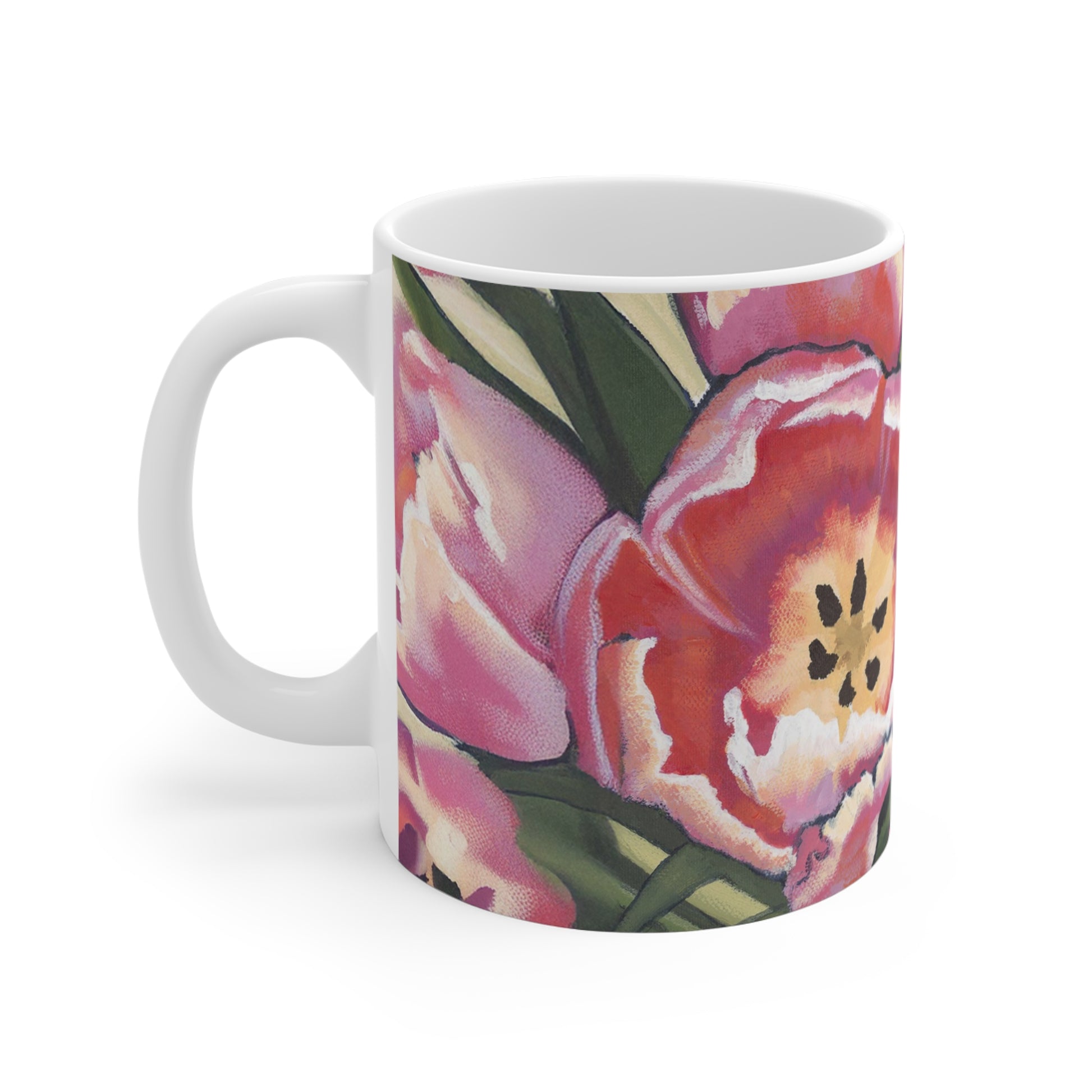 Pink Tulips Fine Art 11oz Ceramic Mug