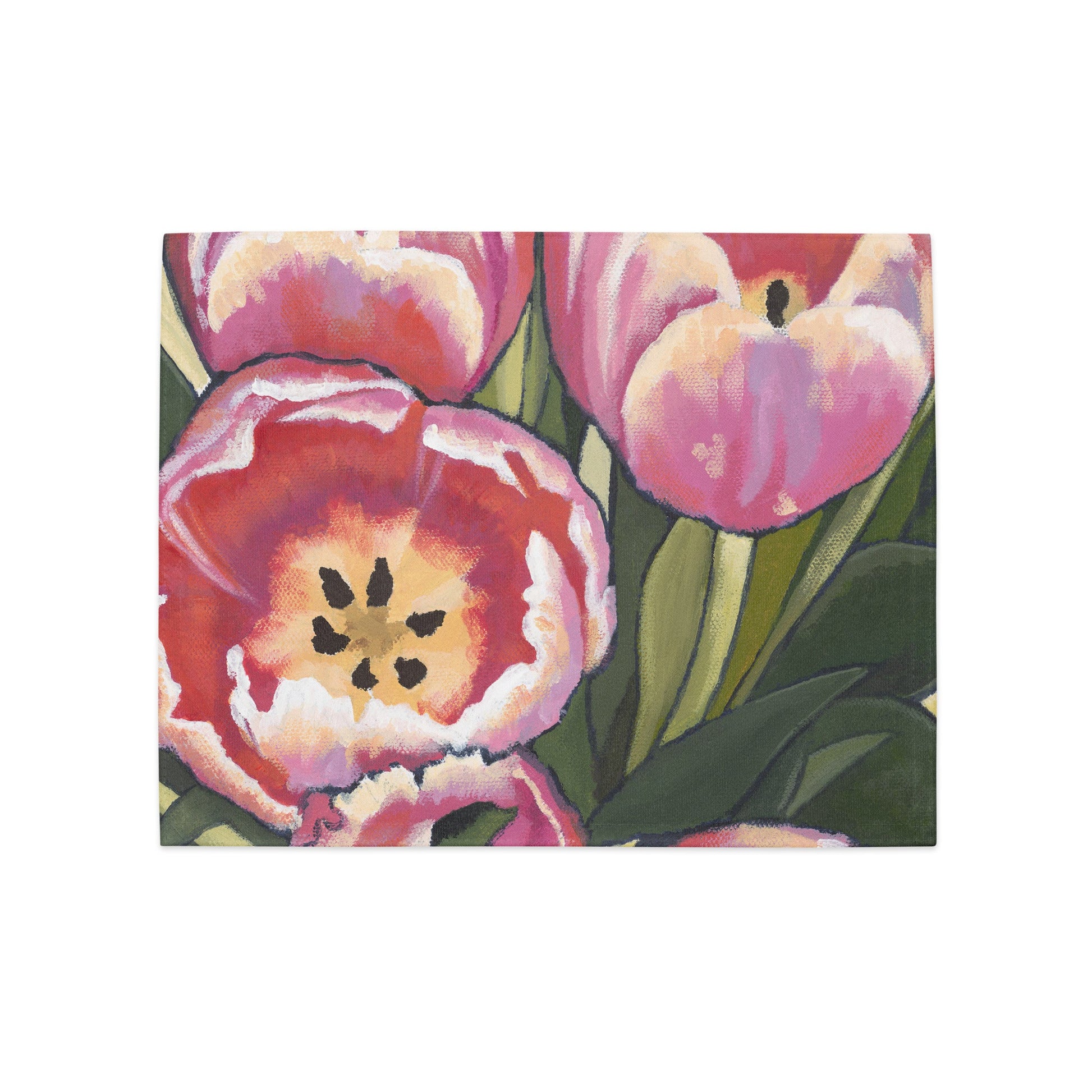 Pink Tulips — Fine Art Polyester Placemats — 4-Pc Set #PSFL-1080