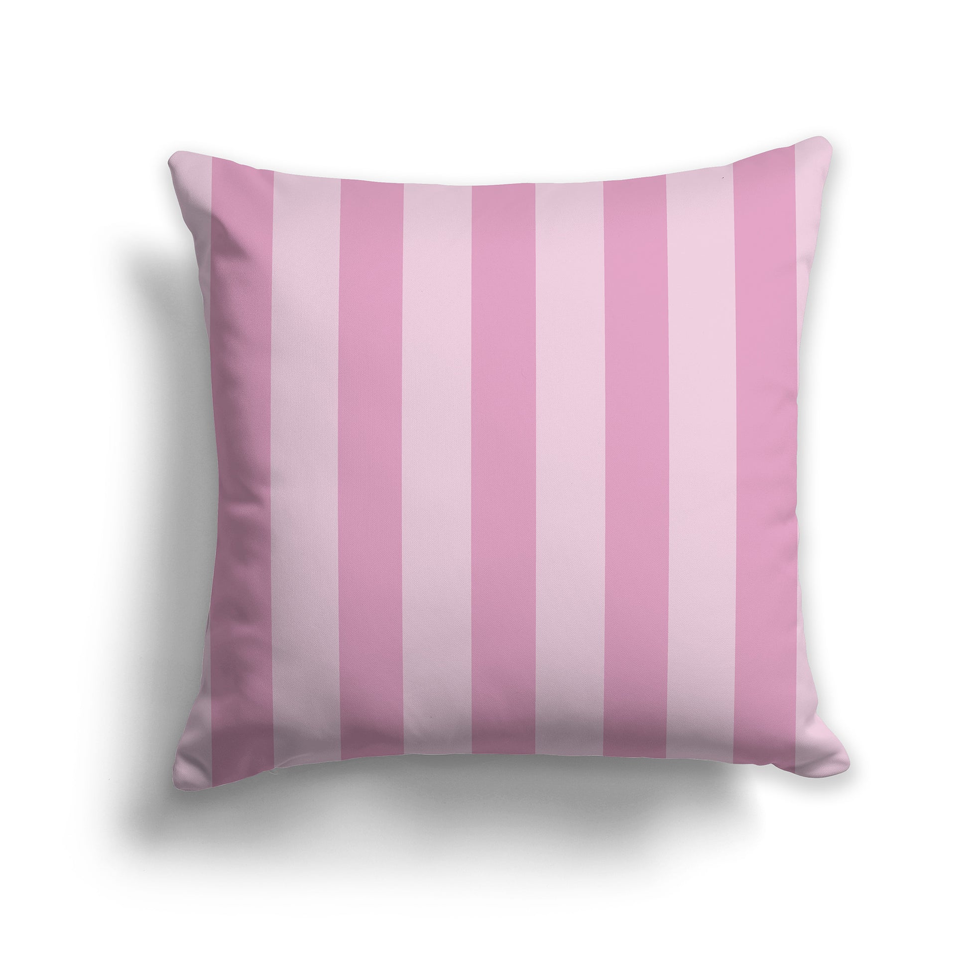 14 inch Throw Pillow with Two-tone Pink Thick Vertical Bars
