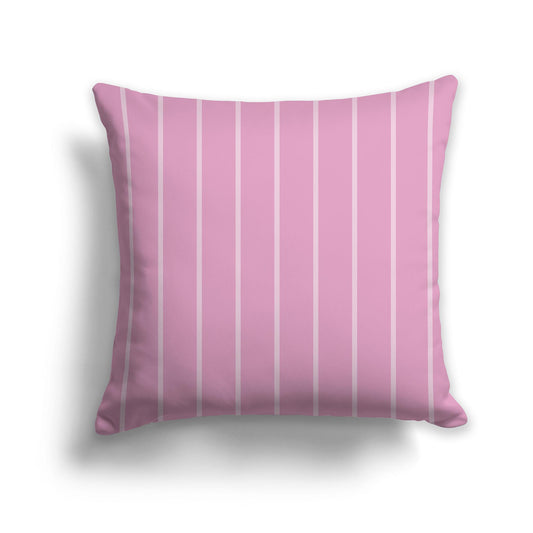 Square Throw Pillow with Two-tone Pink Stripe Pattern