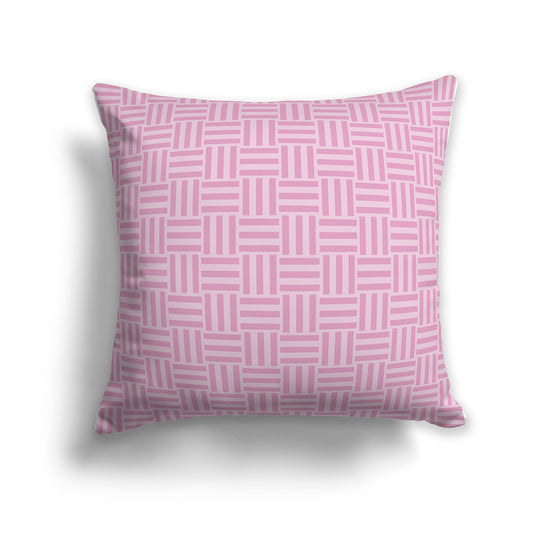 26 inch Throw Pillow with Two-tone Pink Basket Weave Pattern