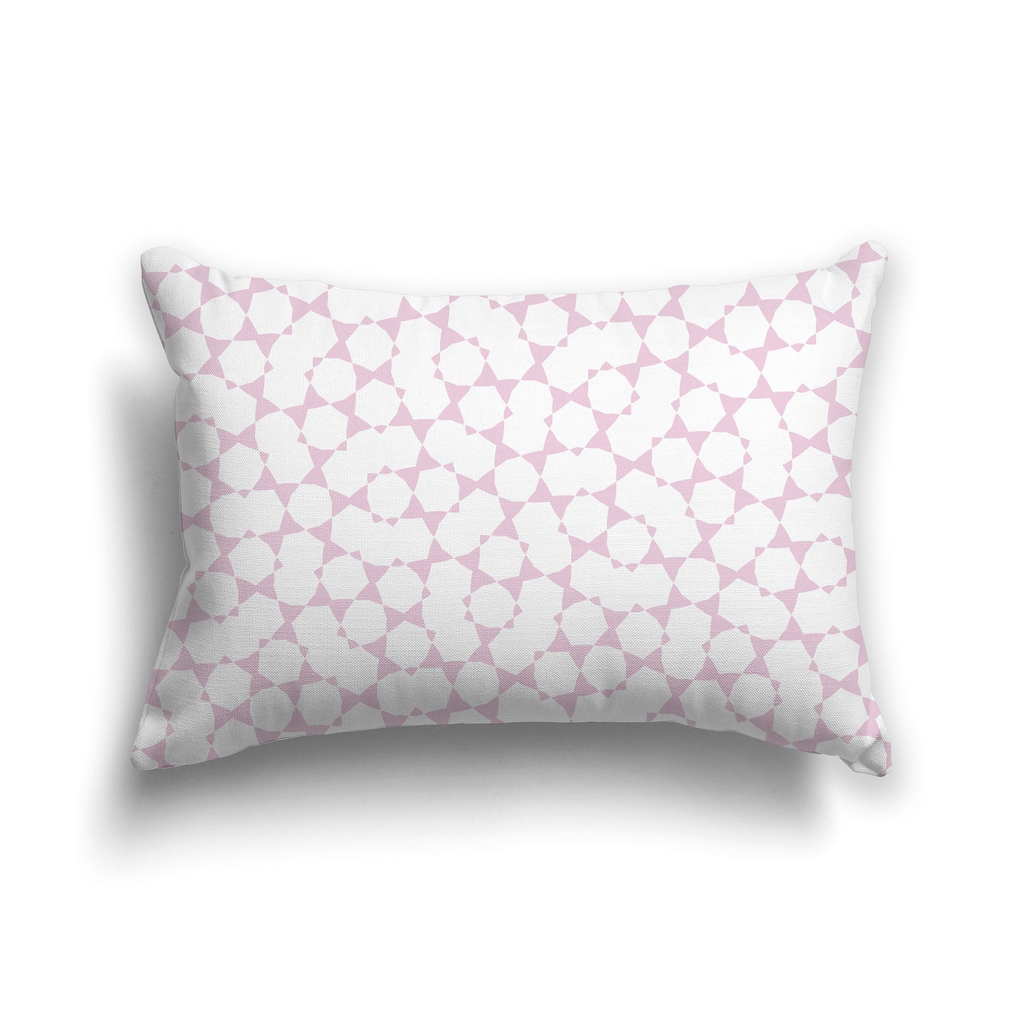 20x14 inch Lumbar Throw Pillow with Pink and White Geometric Shapes Repeat Pattern