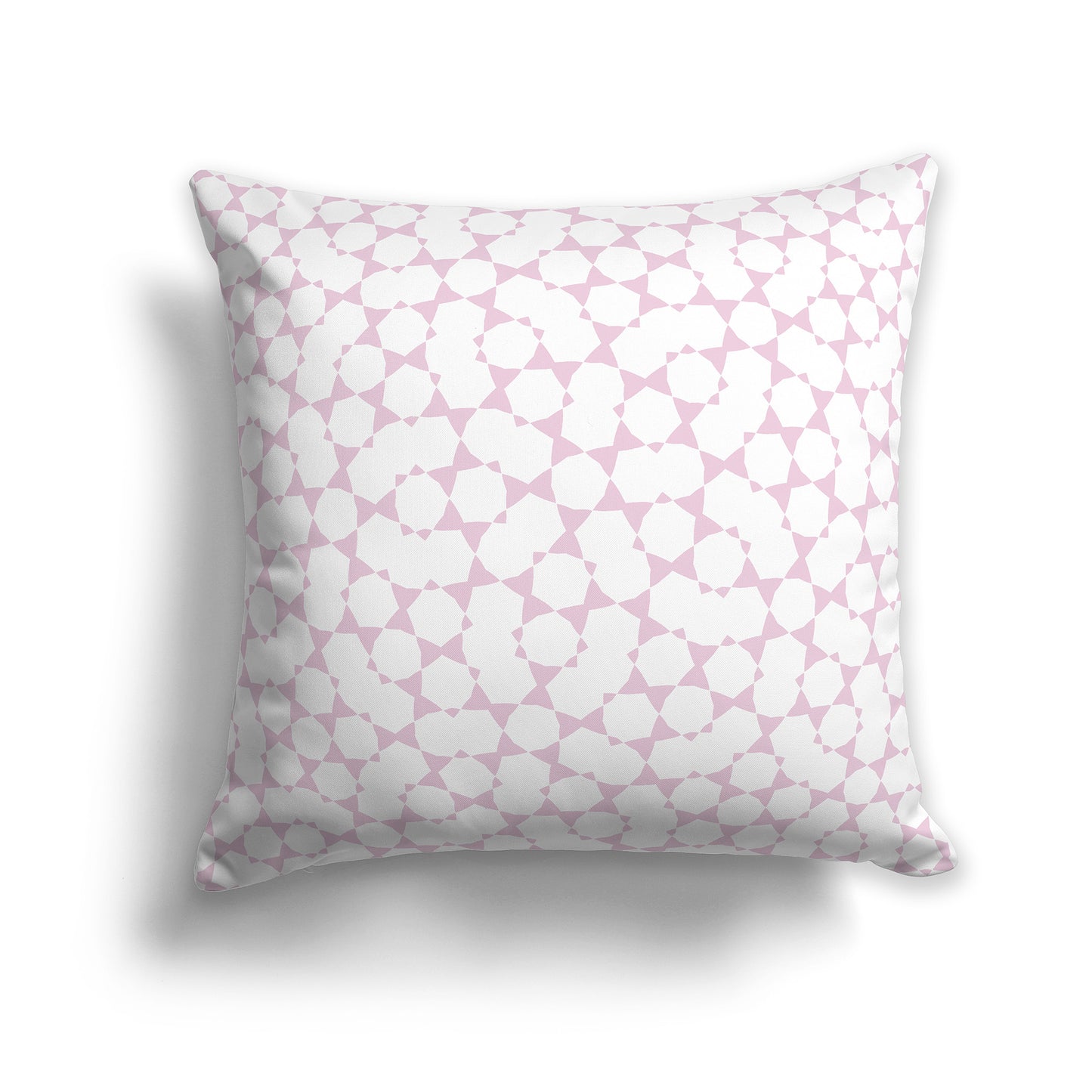 20 inch Throw Pillow with Pink and White Geometric Shapes Repeat Pattern