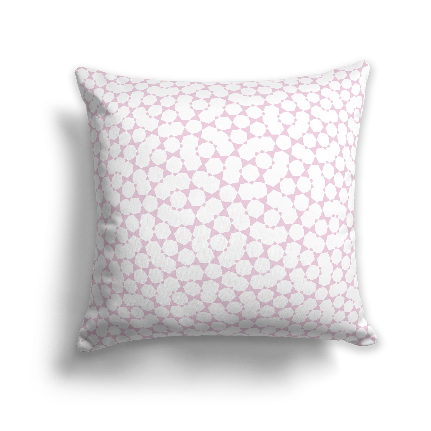 26 inch Throw Pillow with Pink and White Geometric Shapes Repeat Pattern