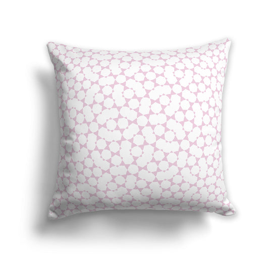 26 inch Throw Pillow with Pink and White Geometric Shapes Repeat Pattern