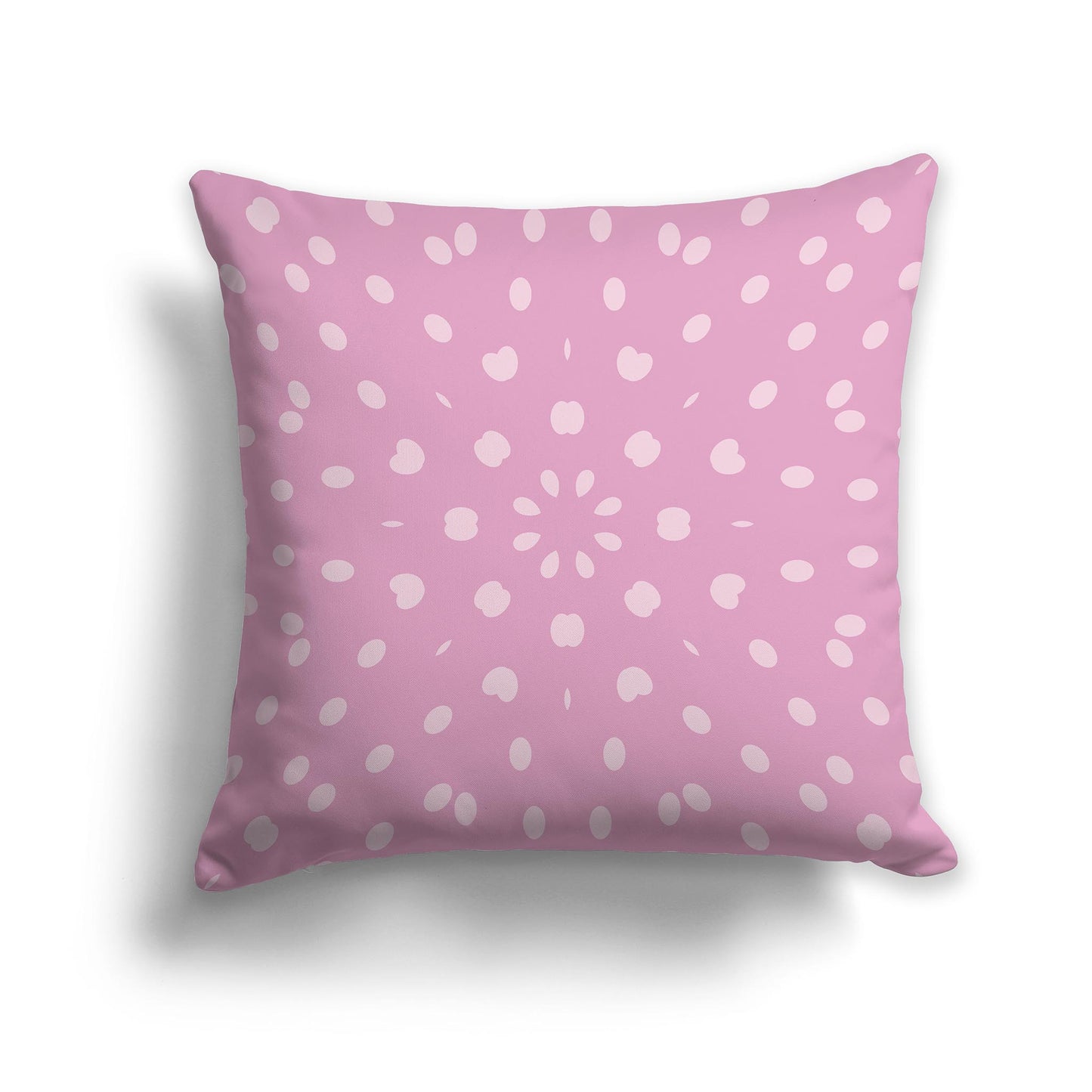 Square Throw Pillow with Pink and White Radiating Oval Burst Pattern
