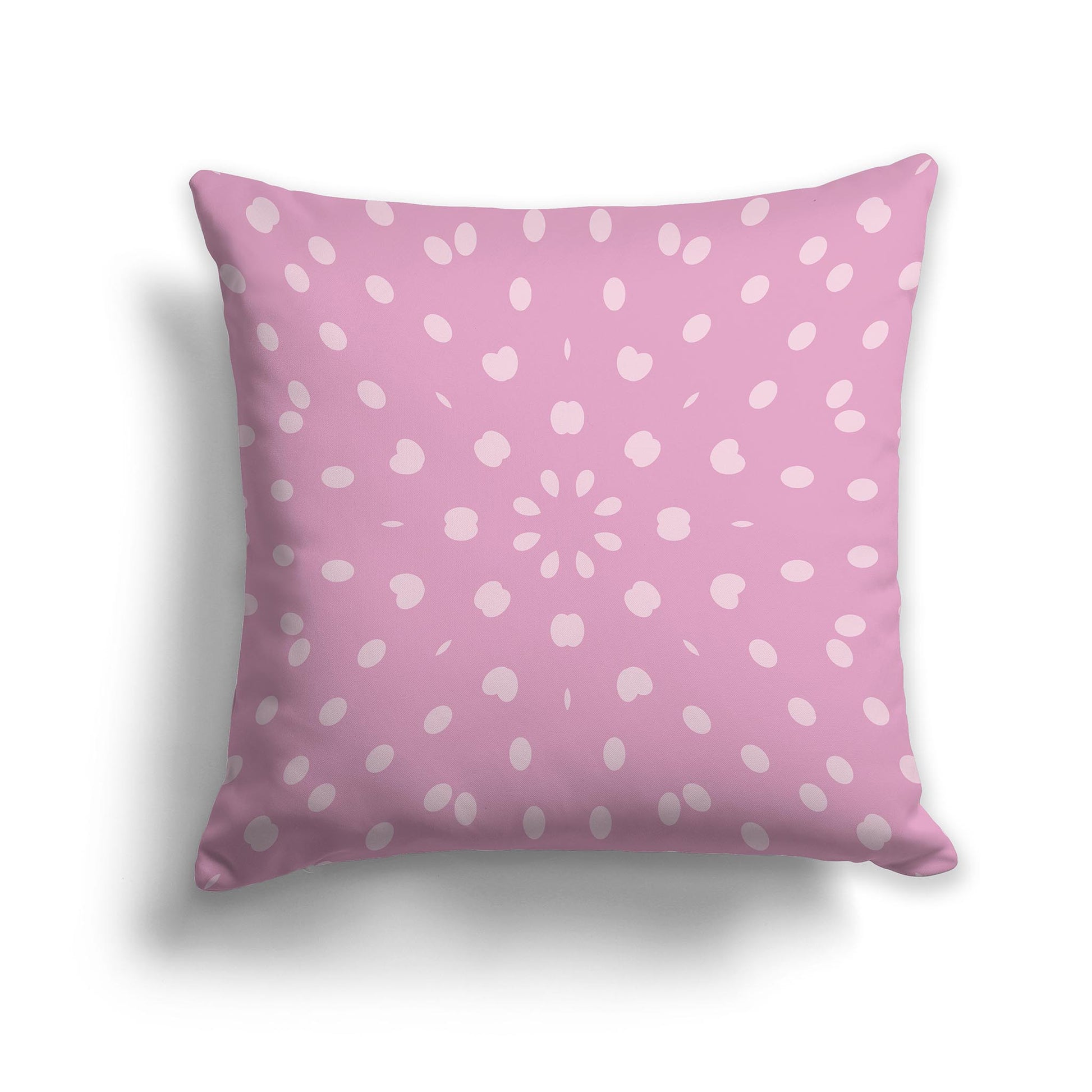 Square Throw Pillow with Pink and White Radiating Oval Burst Pattern