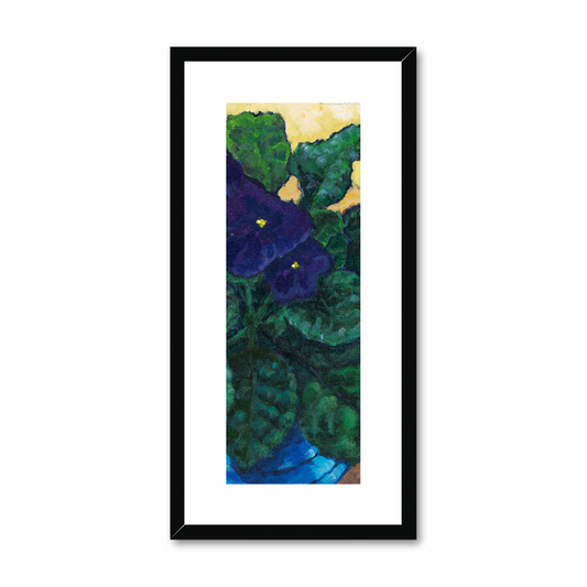 Framed Fine Art Print, White Mat - 12x24 inches | African Violets, FPT-1090-1107