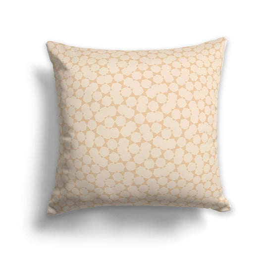 26 inch Throw Pillow with Tow-tone Tan Geometric Shapes Repeat Pattern