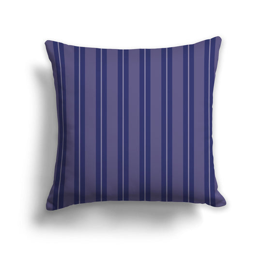 Square Throw Pillow with Purple and White Multistripe Pattern
